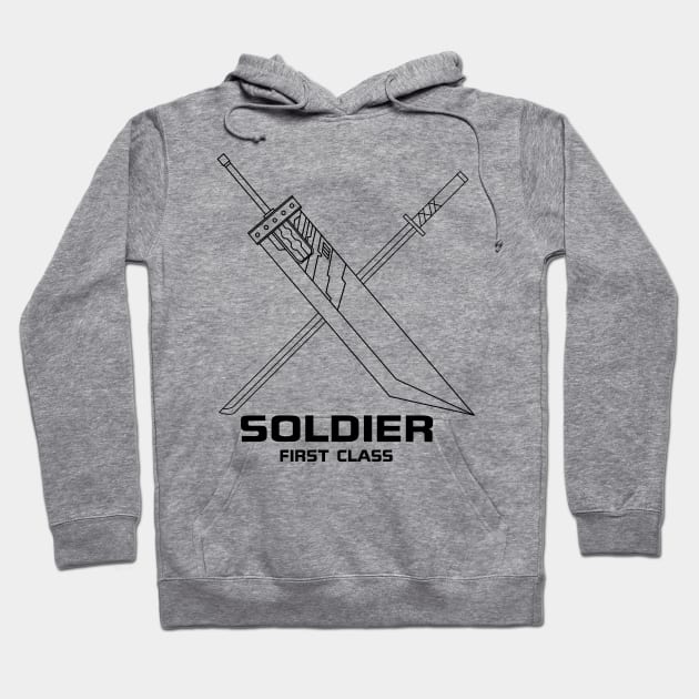 x-soldier sword (Black) Hoodie by Leonard